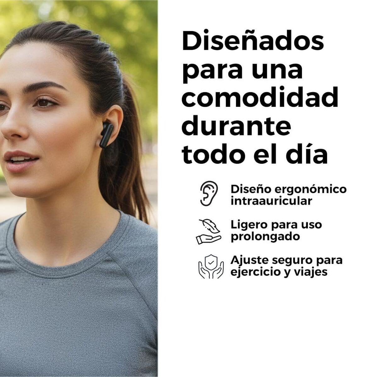 Căști Bluetooth Sunstech WAVEPODSONEBK Negru