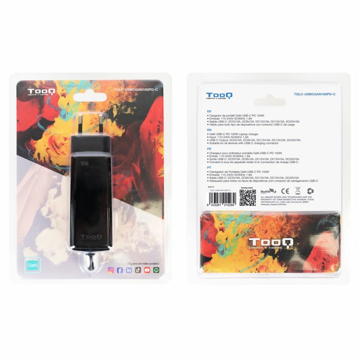 Încărcător pentru Laptop TooQ TQLC-USBCGAN100PD-C 1,8 m