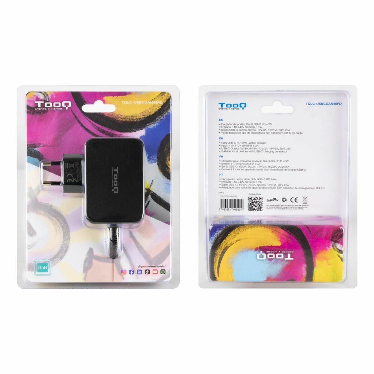 Încărcător pentru Laptop TooQ TQLC-USBCGAN45PD 45 W