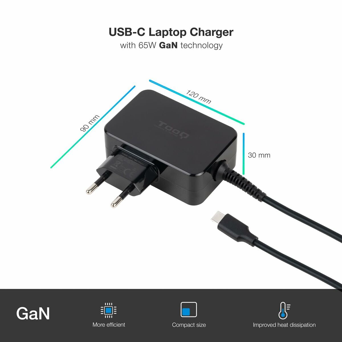Încărcător pentru Laptop TooQ TQLC-USBCGAN65PD 65 W