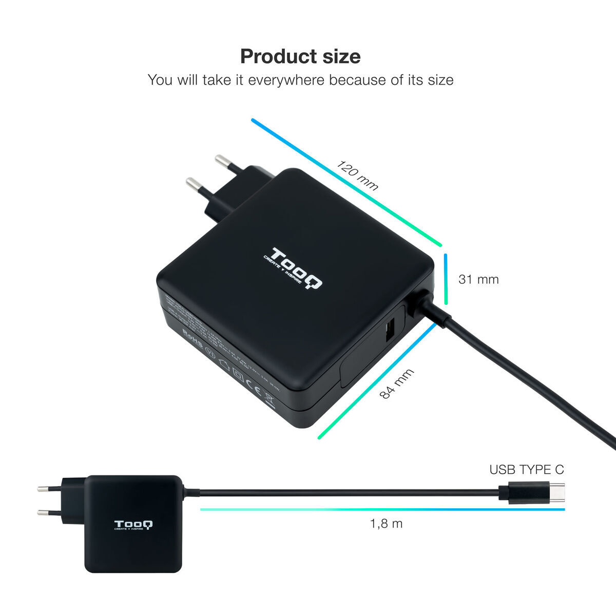 Încărcător pentru Laptop TooQ TQLC-USBC90PD 90 W