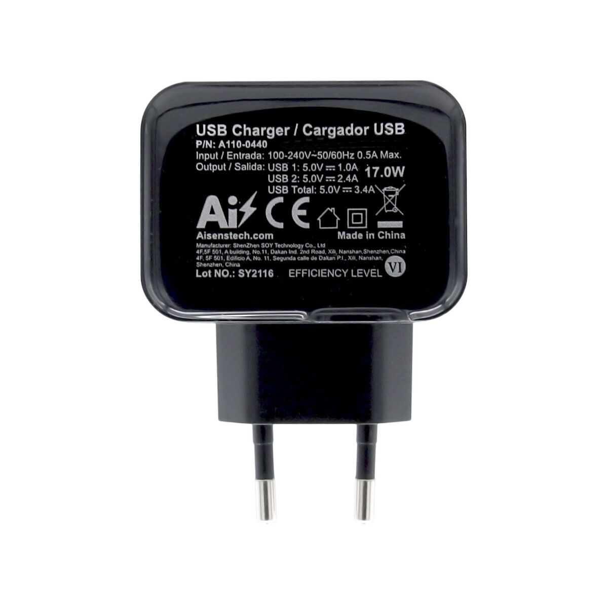 Încărcător de Perete Aisens A110-0440 Negru 17 W