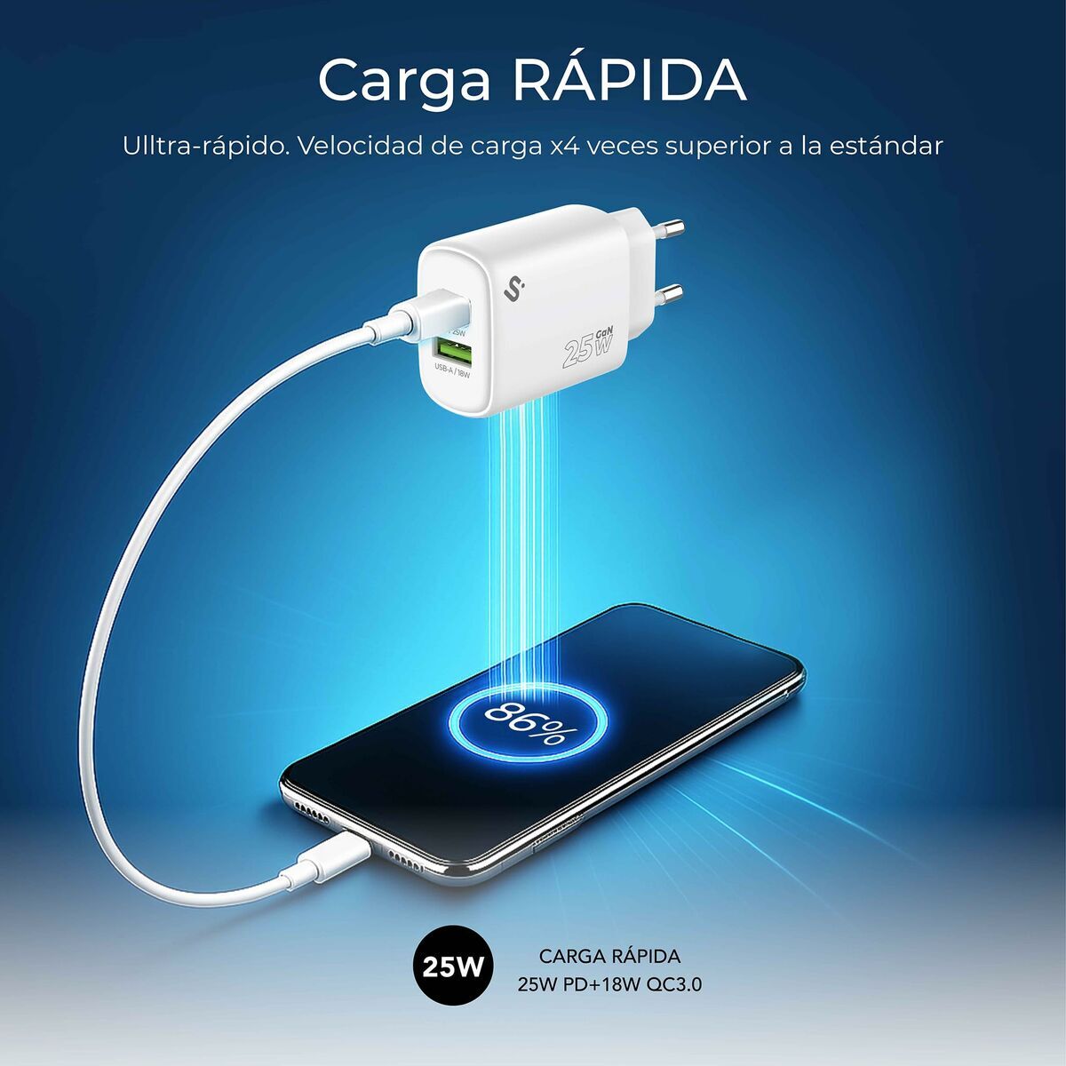 Încărcător de Mașină Subblim SUBCHG-6G2510 Alb 120 W