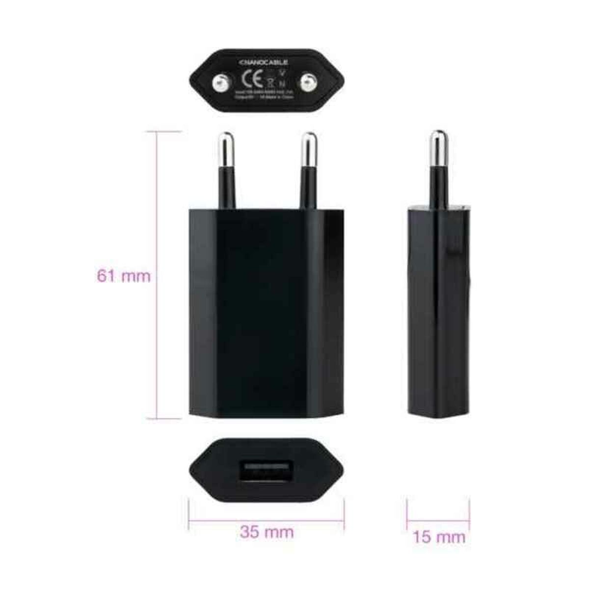 Încărcător USB NANOCABLE 10.10.2002 Negru 5 W