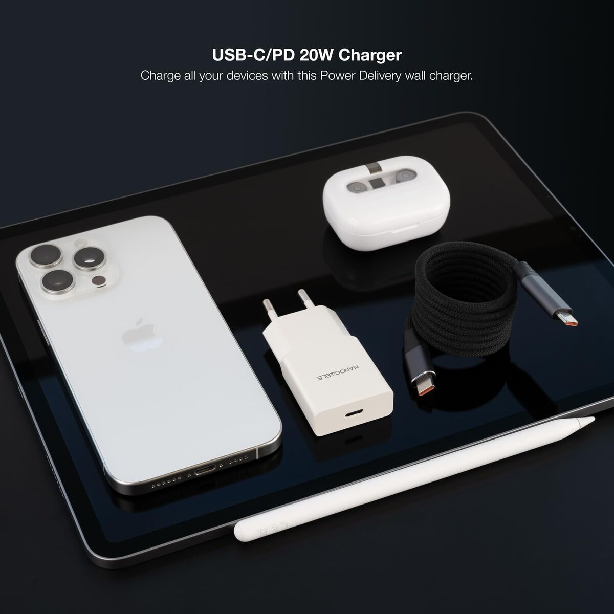 Încărcător de Perete NANOCABLE 10.10.2021 Alb 20 W