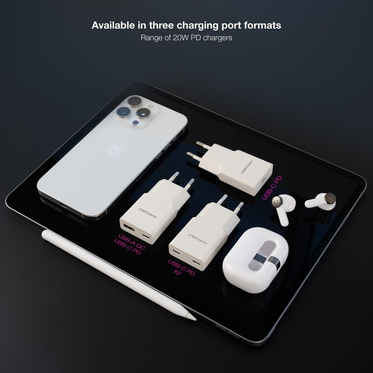 Încărcător de Perete NANOCABLE 10.10.2023 Alb 20 W