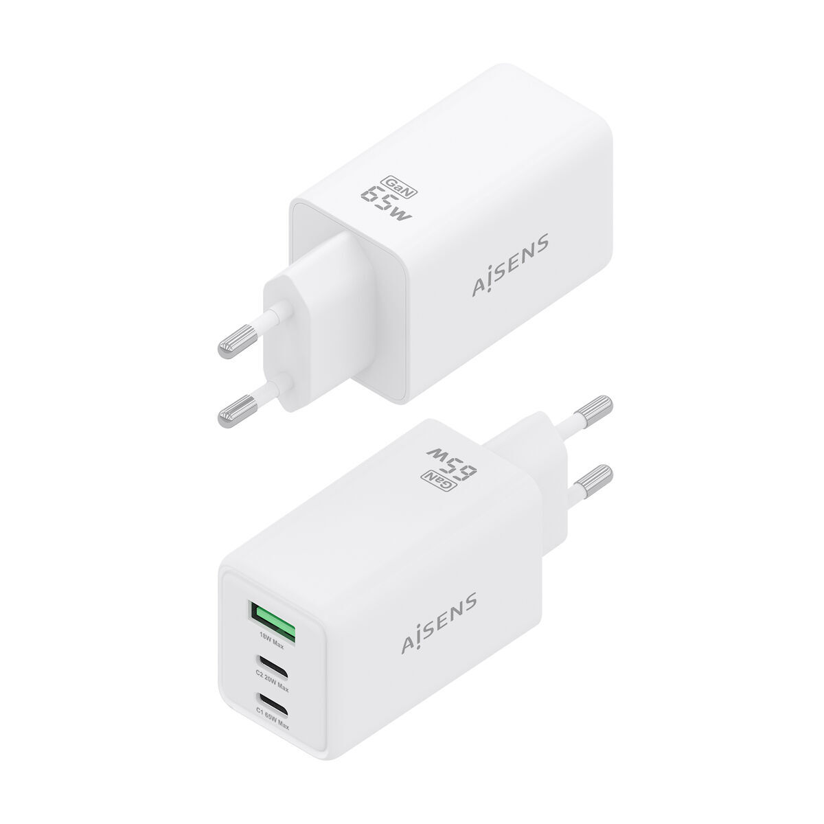 Încărcător de Perete Aisens ASCH-65W3P072-W Alb 65 W