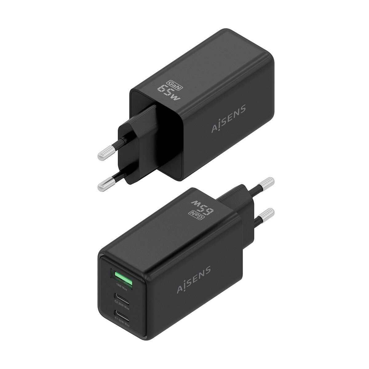 Încărcător de Perete Aisens ASCH-65W3P073-BK Negru 65 W
