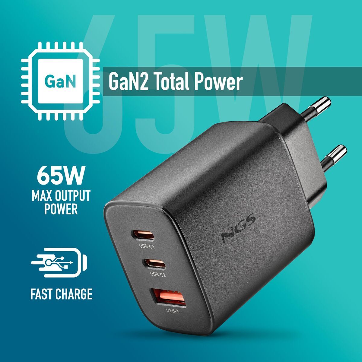 Încărcător pentru Laptop NGS ERA65WBLACK 65 W
