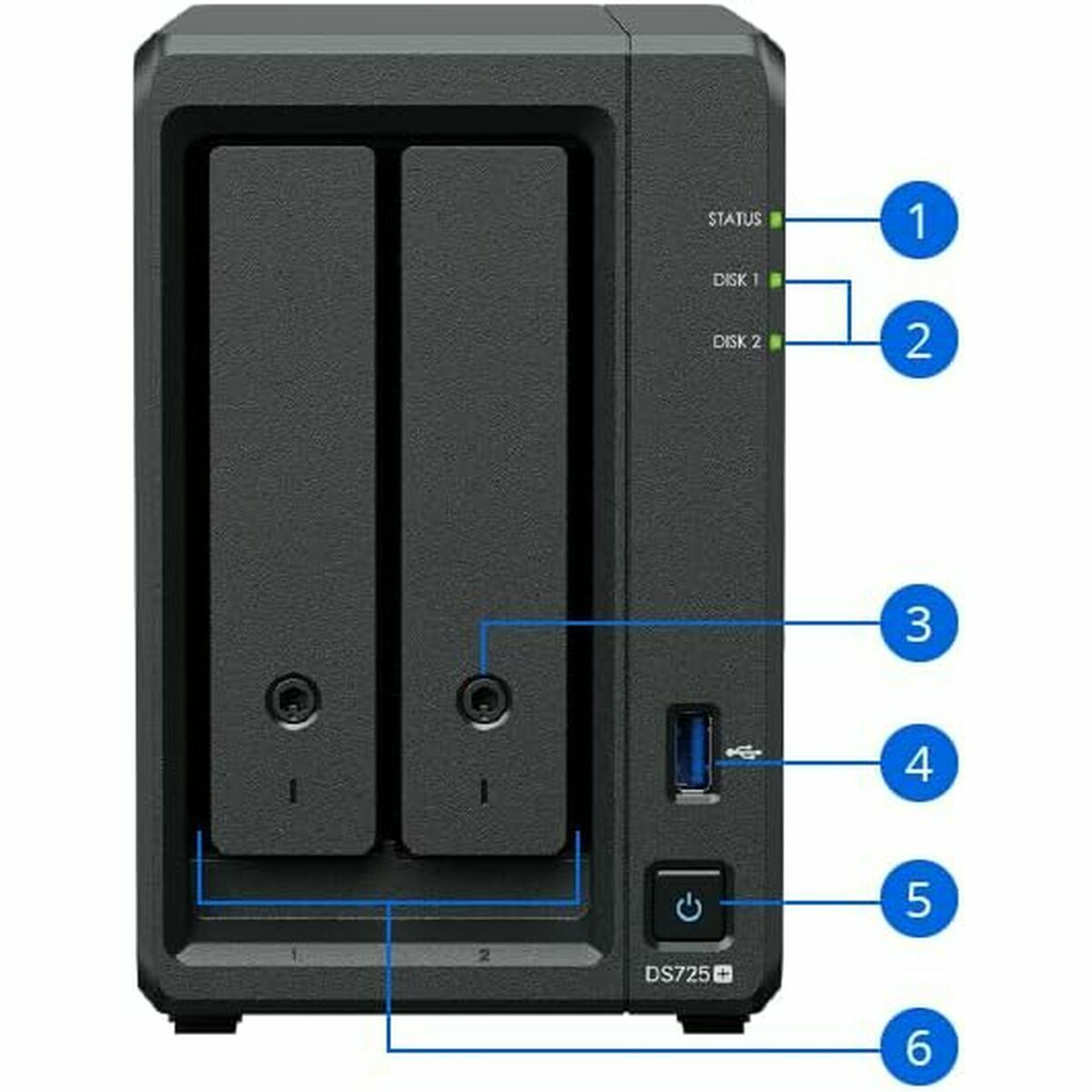 Stocare în Rețea NAS Synology DS725+ Negru AMD Ryzen R1600