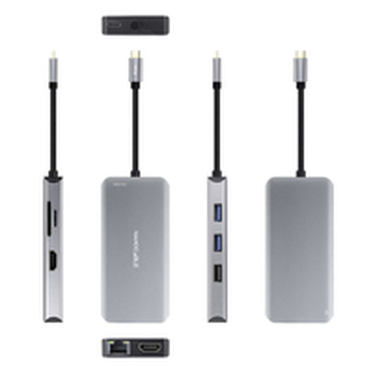 Hub USB NANOCABLE 10.16.1009 Gri 100 W 50 W