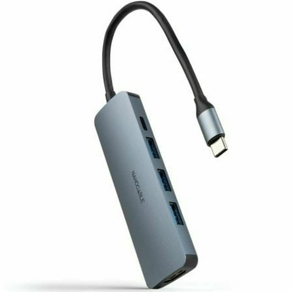 Hub USB NANOCABLE Nanocable Hub USB-C 3xUSB-A+HDMI+USB-C PD Gri 100 W 50 W
