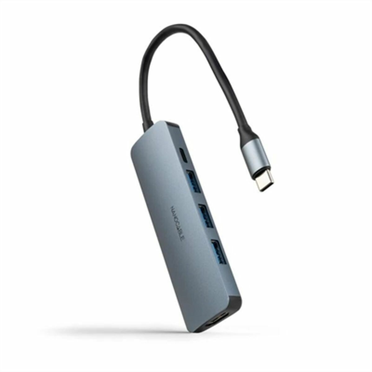 Hub USB NANOCABLE Nanocable Hub USB-C 3xUSB-A+HDMI+USB-C PD Gri 100 W 50 W