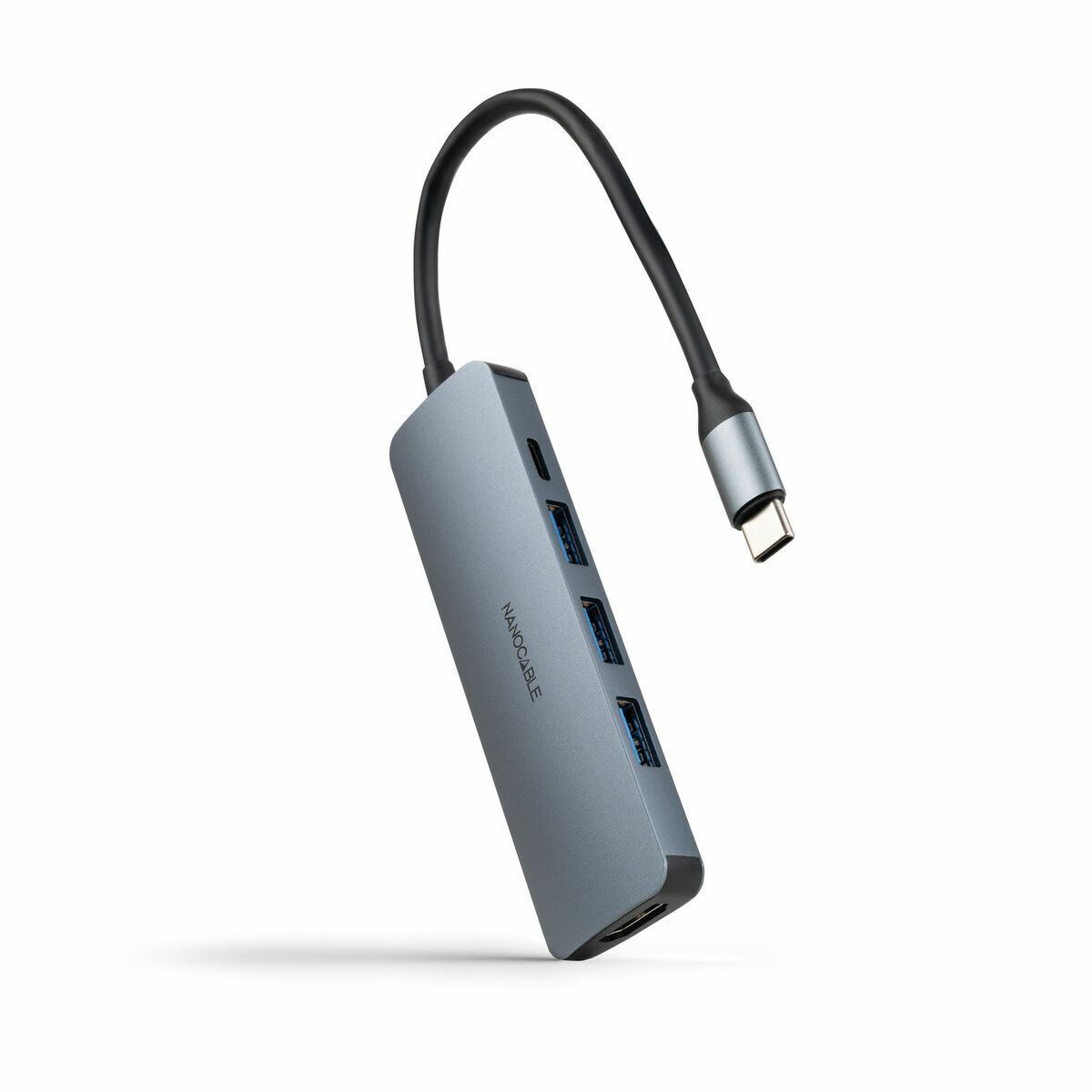 Hub USB NANOCABLE Nanocable Hub USB-C 3xUSB-A+HDMI+USB-C PD Gri 100 W 50 W