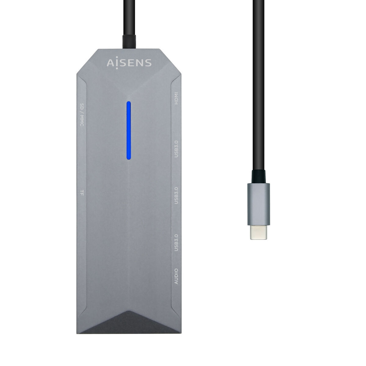 Hub USB-C Aisens ASUC-9P001-GR Gri 100 W