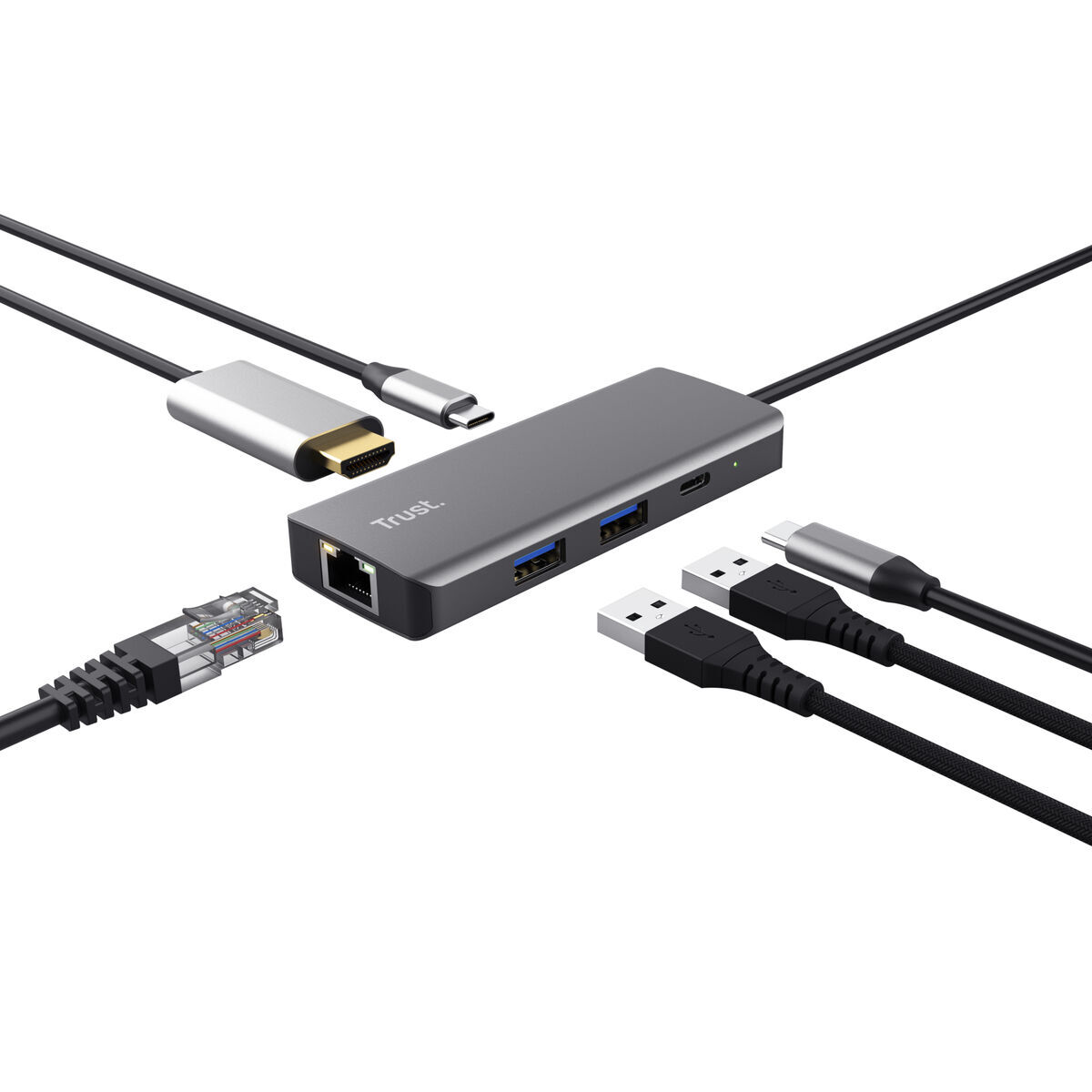 Hub USB Trust 24968 Argintiu