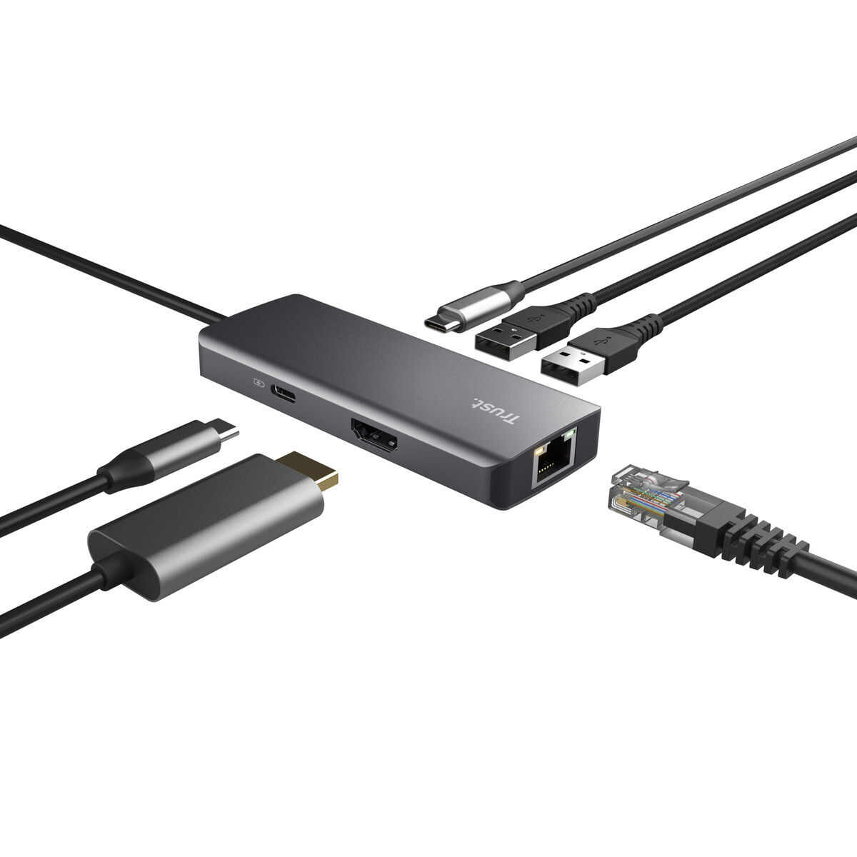 Hub USB Trust 24968 Argintiu