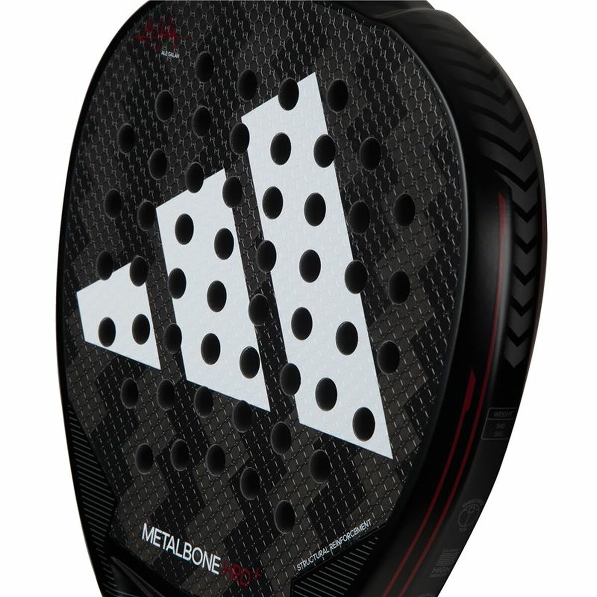 Paletă de Padel Adidas Metalbone HRD+ 2024/ Negra y Blanca (Ale Galan) Negru