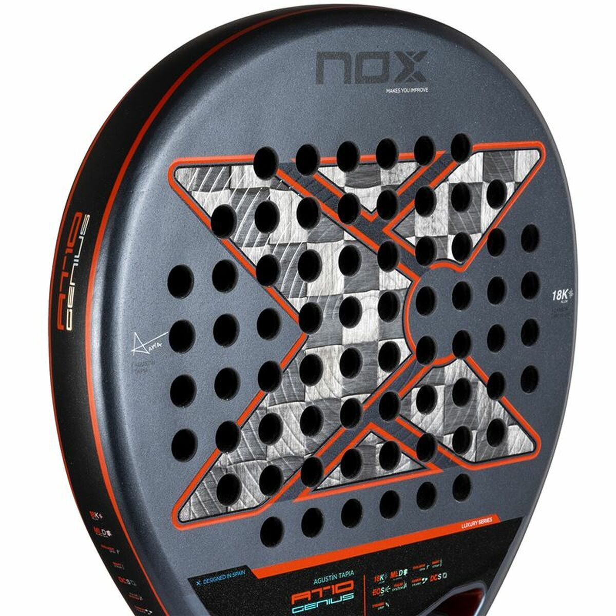 Paletă de Padel Nox Nox AT10 Genius 18K Negru Cărbune
