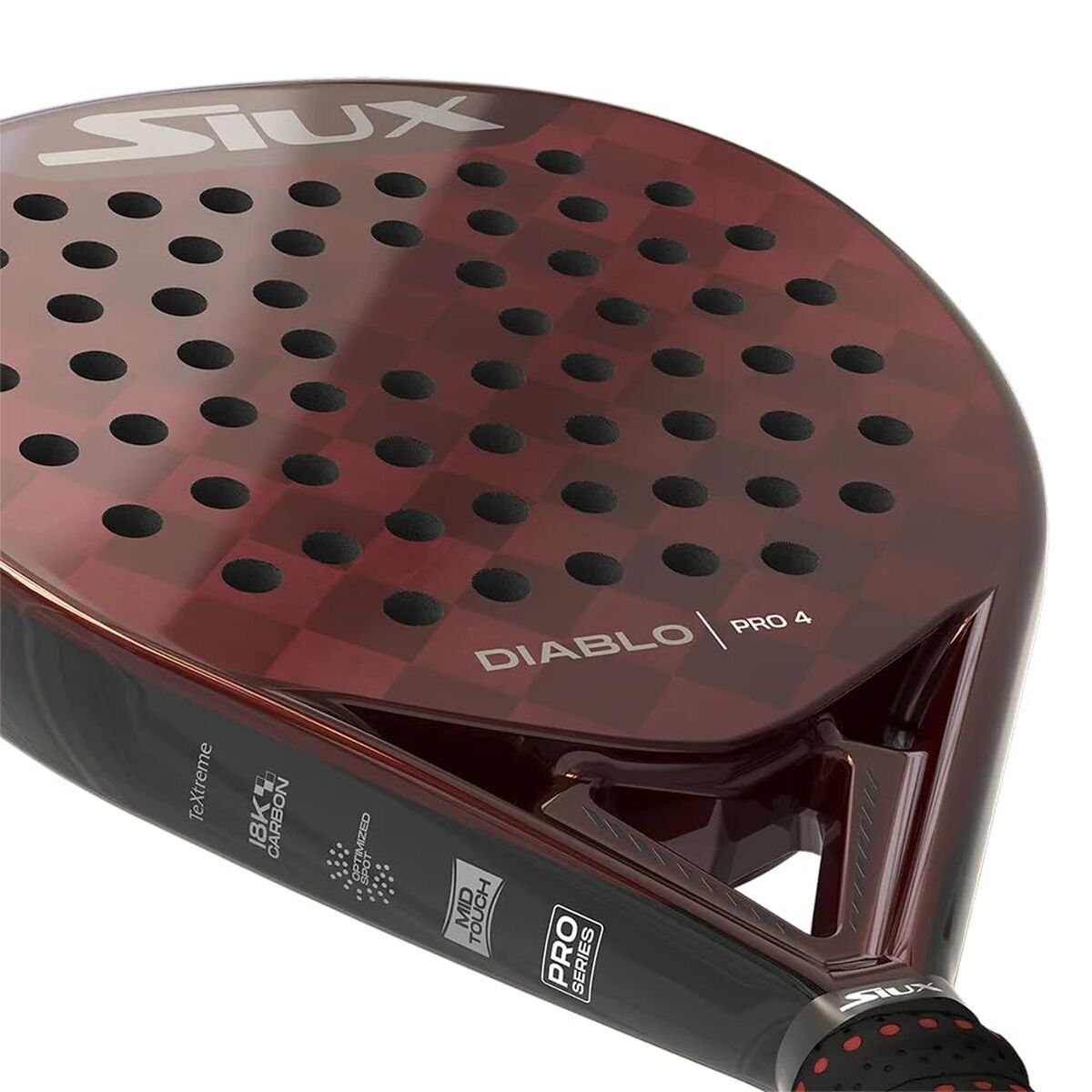 Paletă de Padel Siux Diablo Pro 4 Alb Negru Roșu Fibră de carbon Cărbune EVA