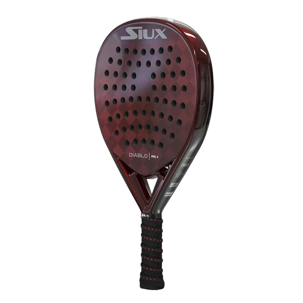 Paletă de Padel Siux Diablo Pro 4 Alb Negru Roșu Fibră de carbon Cărbune EVA