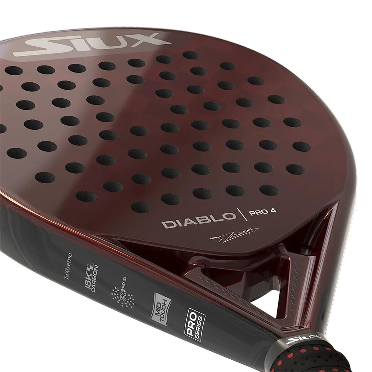 Paletă de Padel Siux Diablo Pro 4 Alb Negru Roșu Fibră de carbon Cărbune EVA