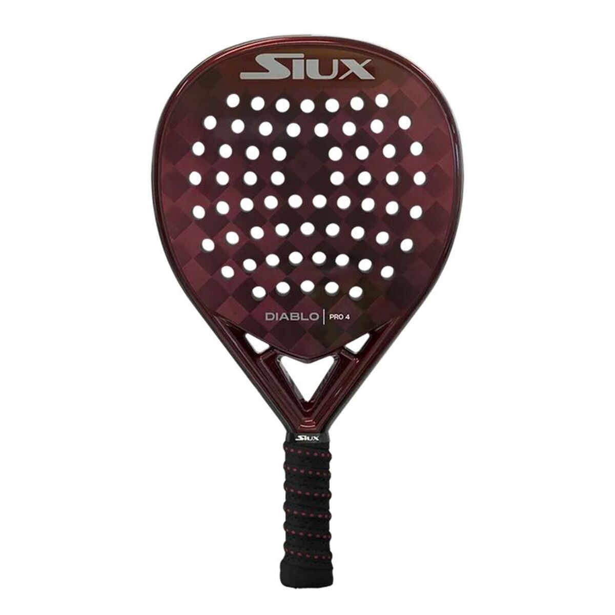 Paletă de Padel Siux Diablo Pro 4 Alb Negru Roșu Fibră de carbon Cărbune EVA