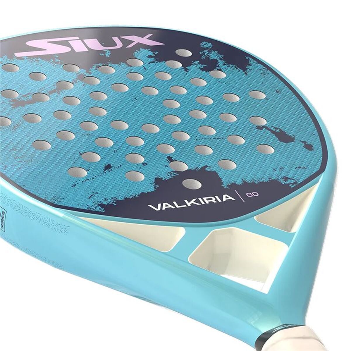 Paletă de Padel Siux Valkiria Go 2025 Albastru Roz Fibră de carbon Cărbune EVA