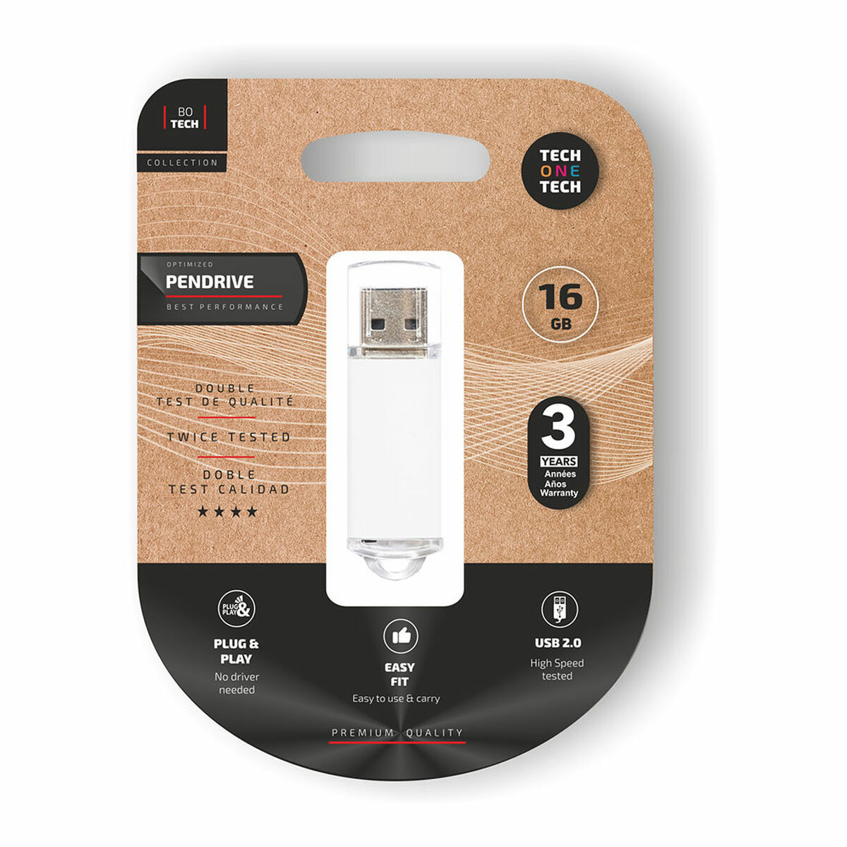 Memorie USB Tech One Tech Basic Alb Argintiu 16 GB