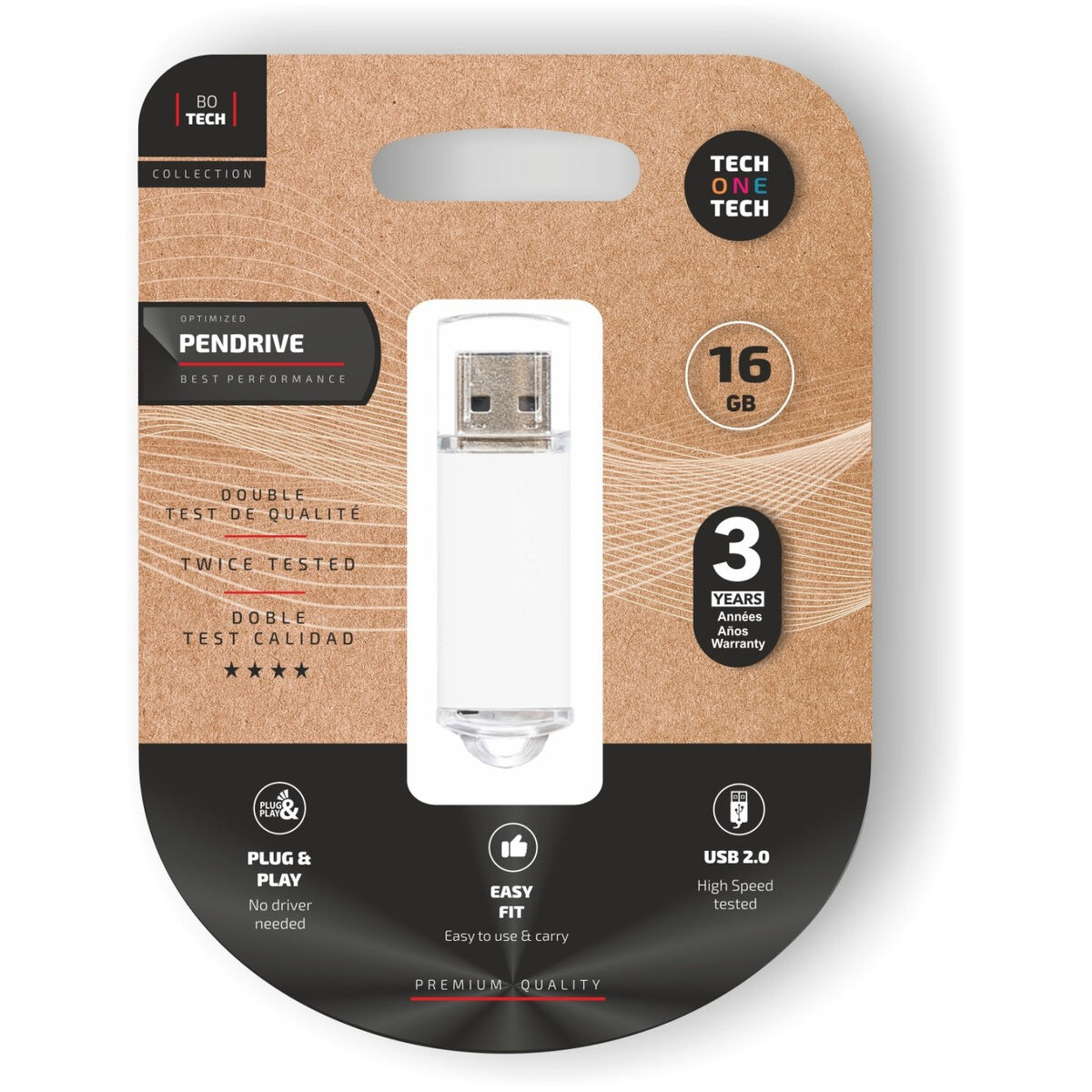 Memorie USB Tech One Tech Basic Alb Argintiu 16 GB
