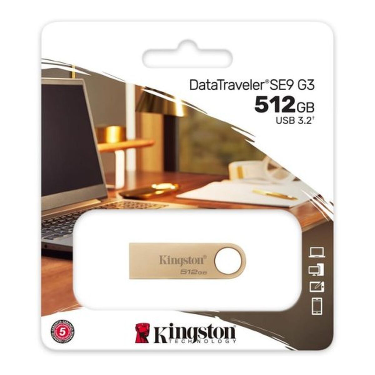 Memorie USB Kingston DTSE9G3/512GB Auriu* 512 GB