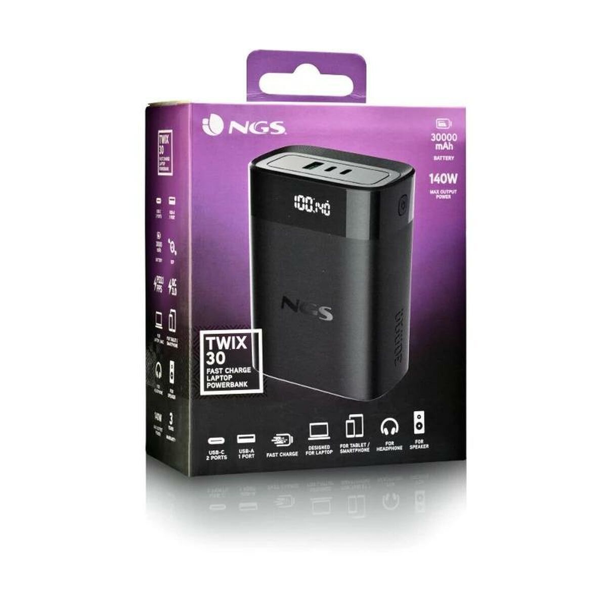 Powerbank NGS TWIX30 Negru 30000 mAh