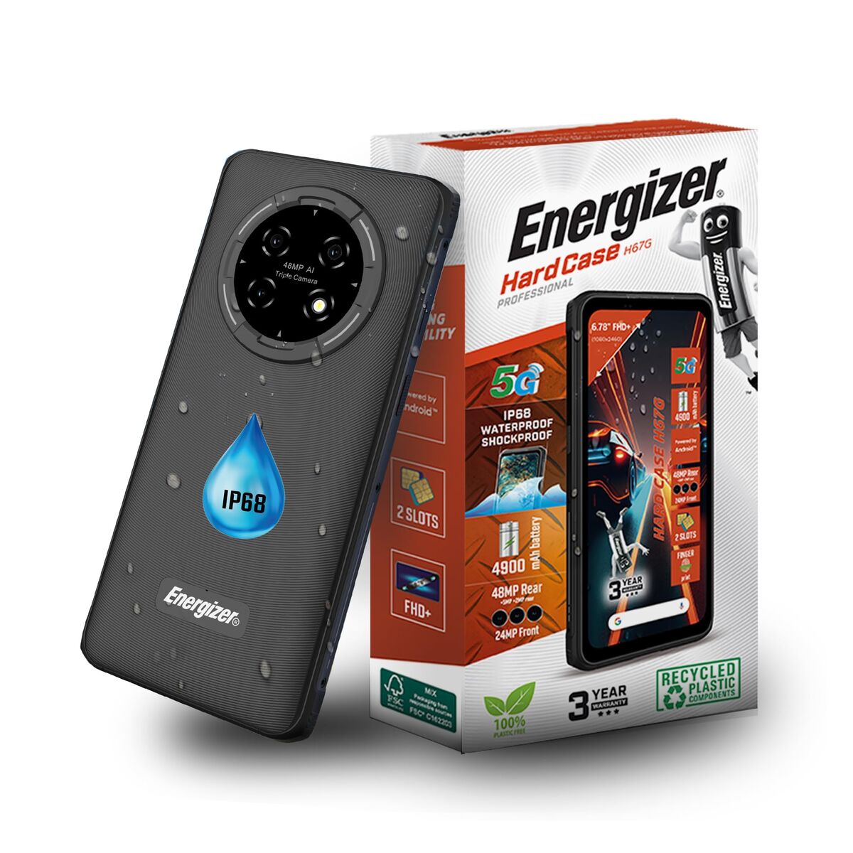 Telefon Mobil pentru Persoane Vârstnice Energizer H67GEU 6,78" 4 GB RAM 128 GB Negru