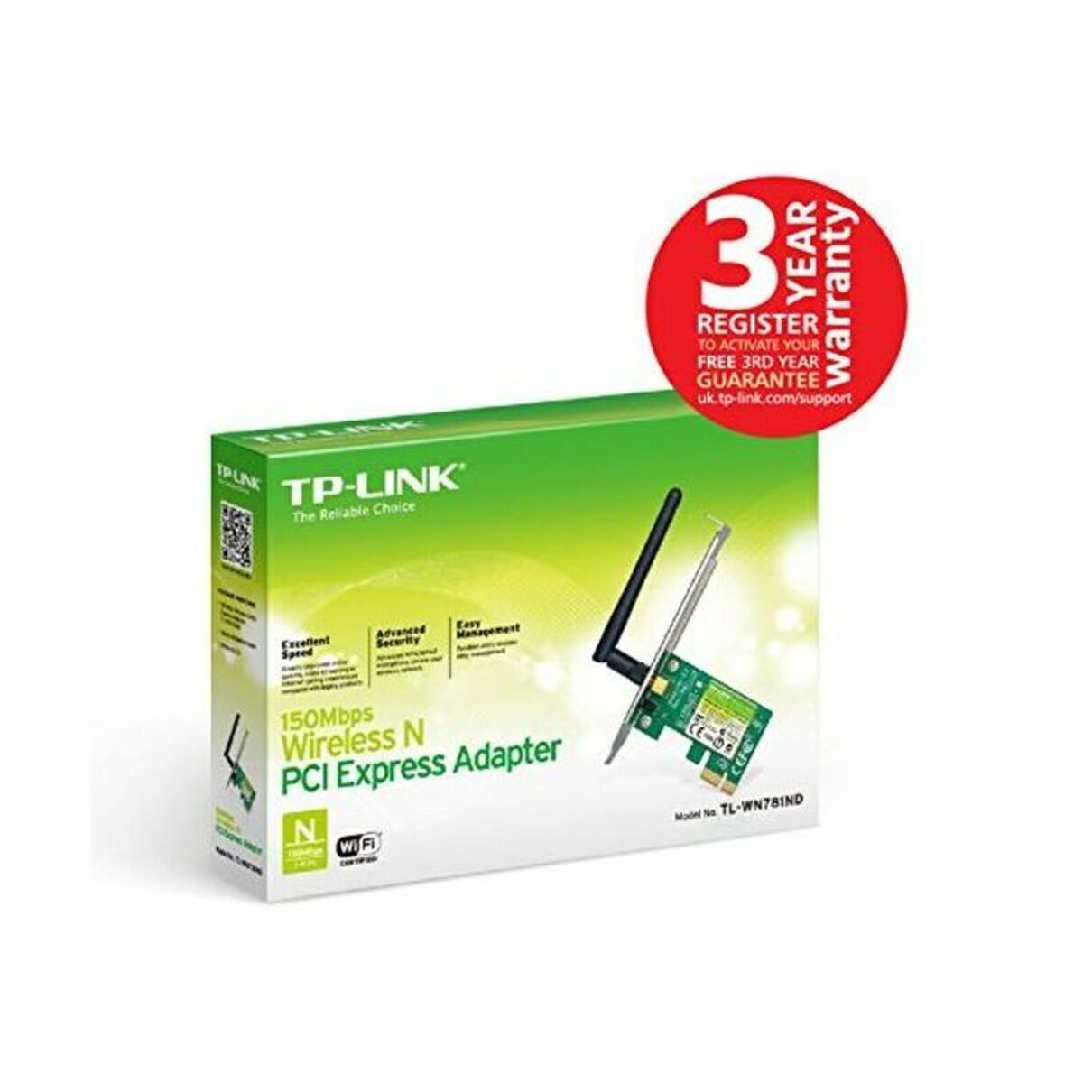 Card de Rețea TP-Link TL-WN781ND Alb Verde 150 Mbps