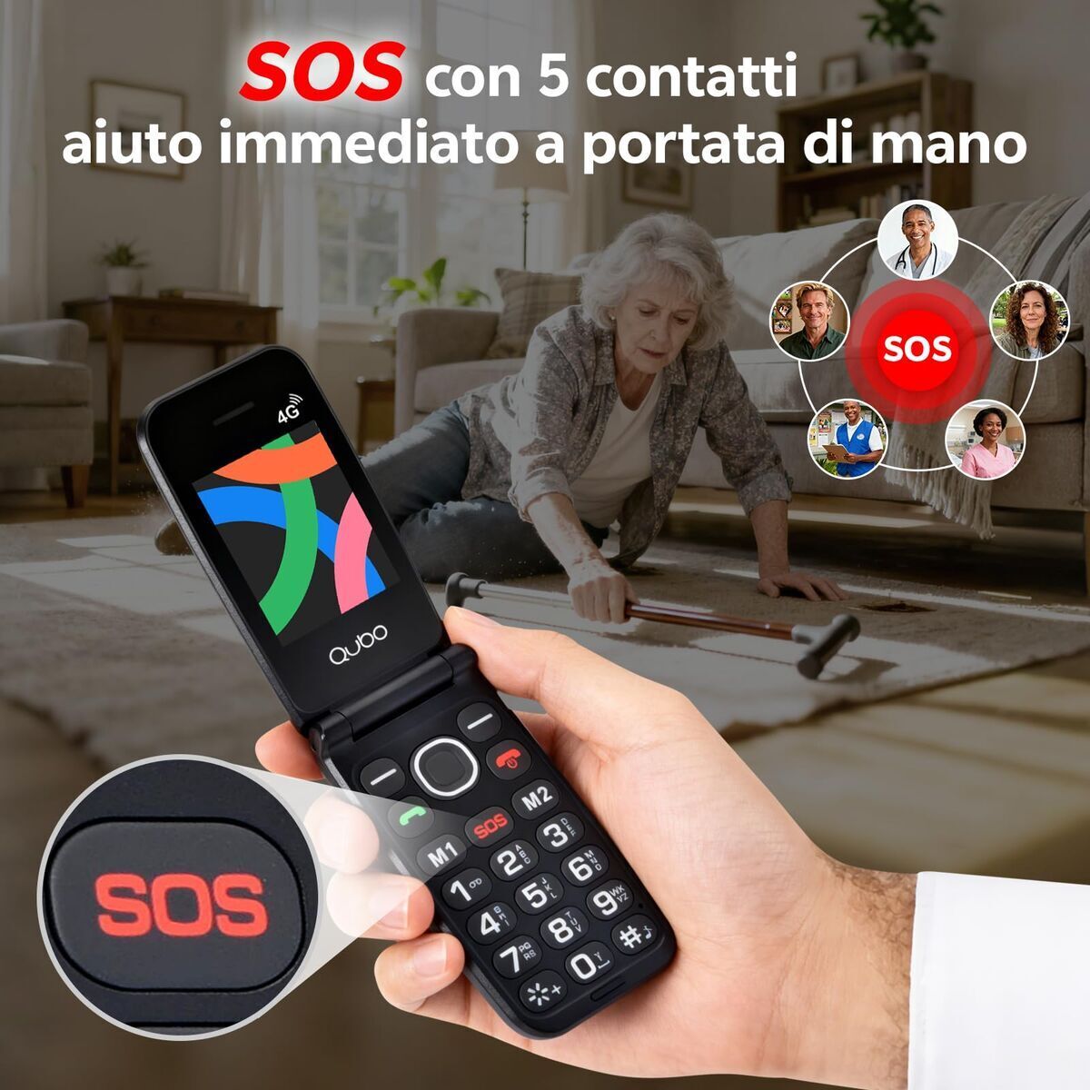 Telefon Mobil pentru Persoane Vârstnice Qubo NEONWBK 4G 2.4" 32 GB
