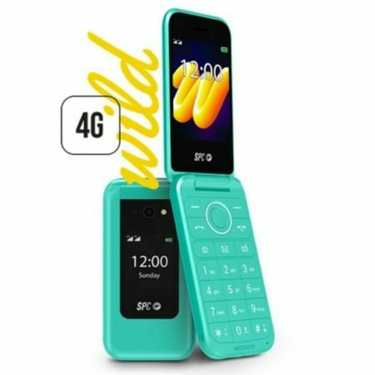 Telefon Mobil pentru Persoane Vârstnice SPC 2336V Wild 4G 2,8" 128 GB RAM 64 GB Negru Verde Turquoise