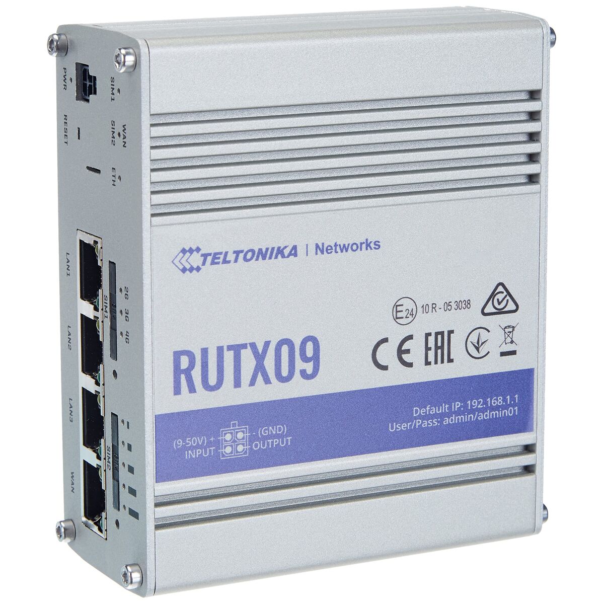 Router Teltonika RUTX09 Alb Aluminiu USB 2.0 RJ45 Ethernet LAN USB x 3 USB x 1 Wi-Fi