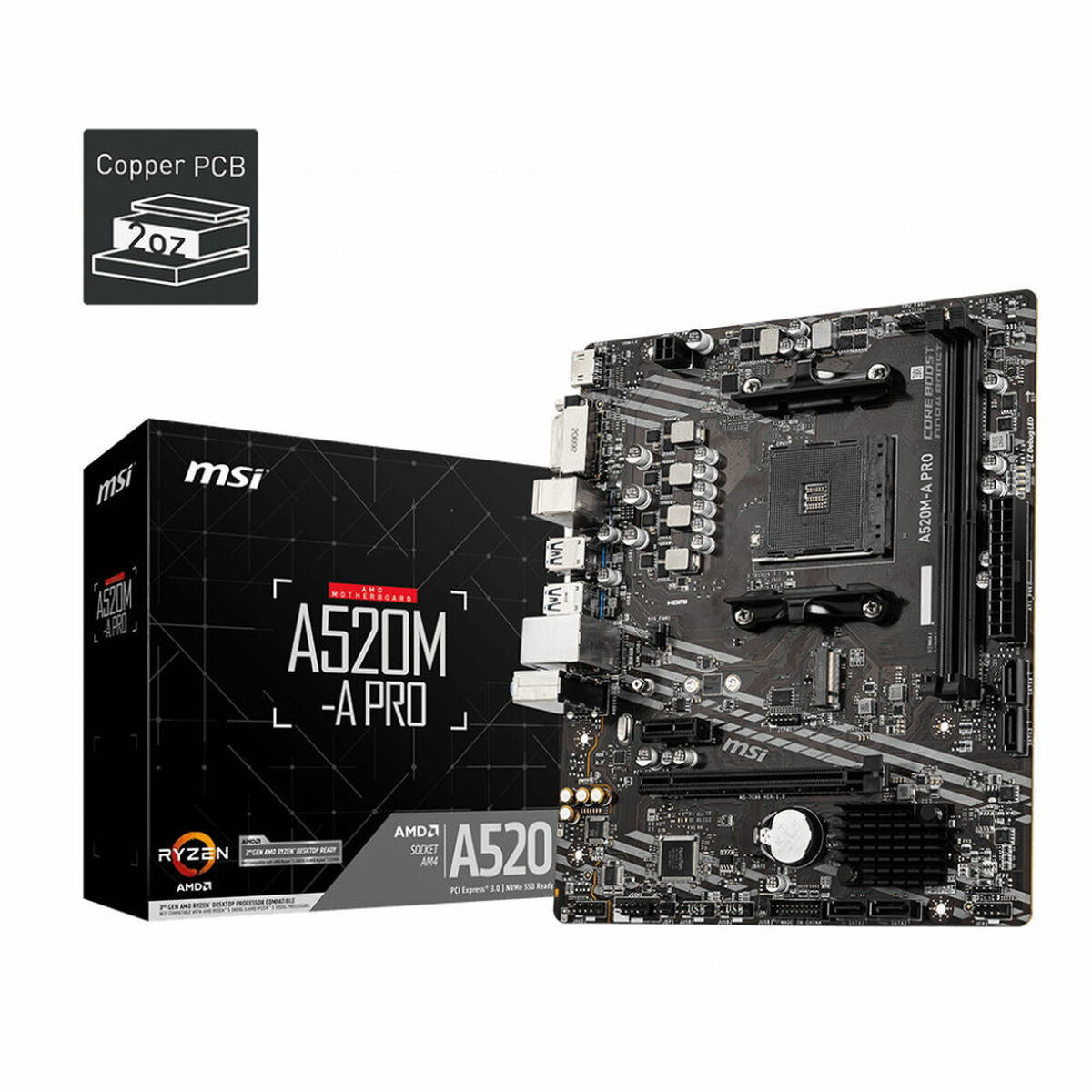 Placă de Bază MSI A520M-A PRO AMD A520 AMD AMD AM4