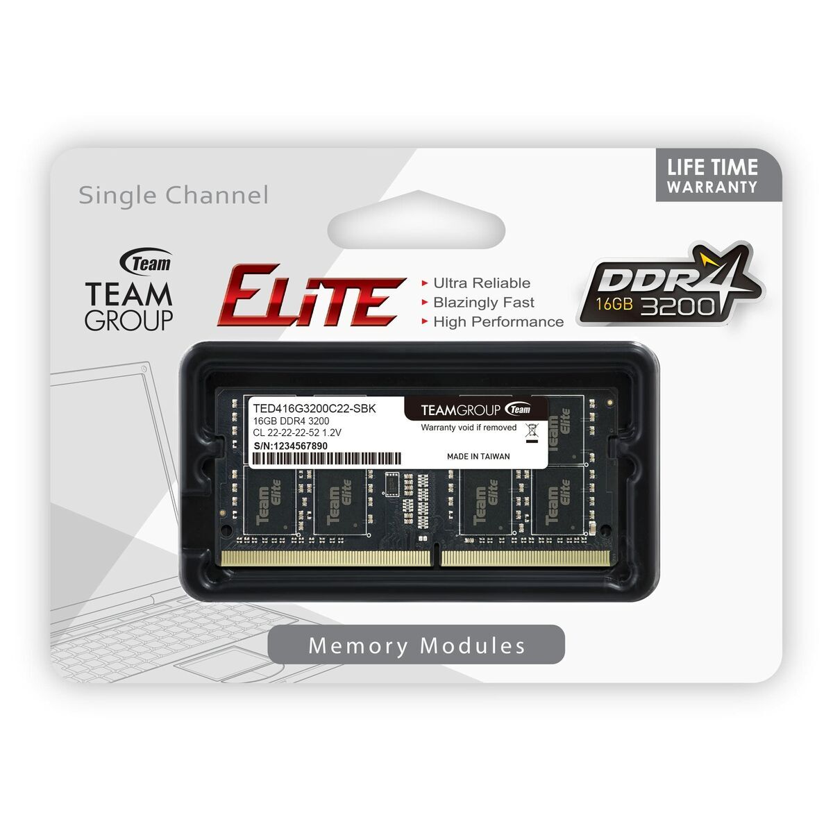 Memorie RAM Team Group TED416G3200C22-S01 16 GB DDR4 3200 MHz CL19
