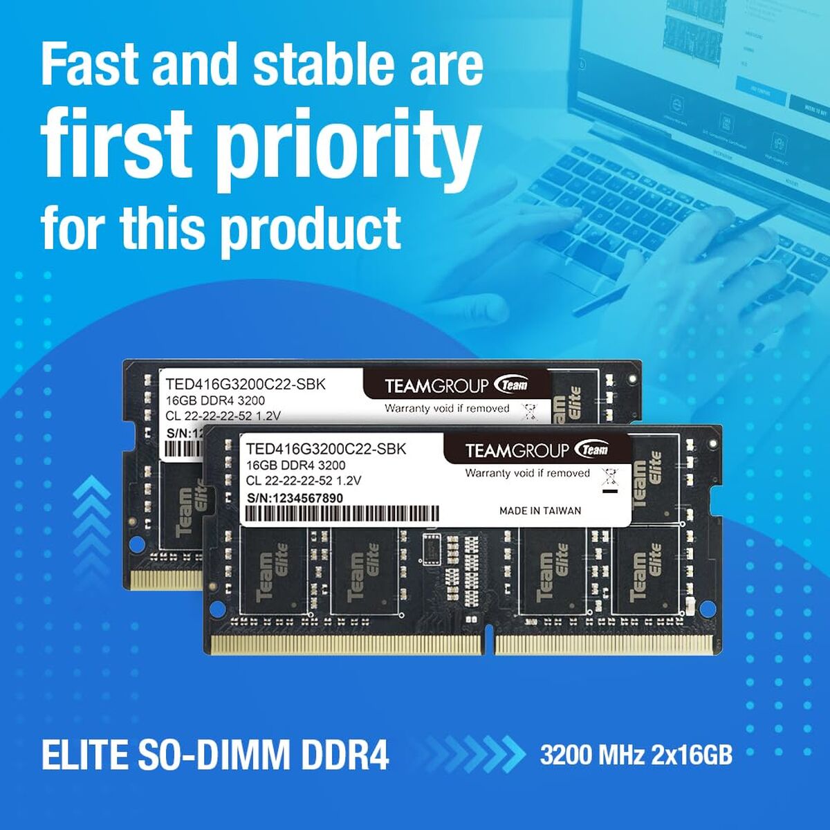 Memorie RAM Team Group ELITE TED432G3200C22-S01 32 GB DDR4 3200 MHz CL22