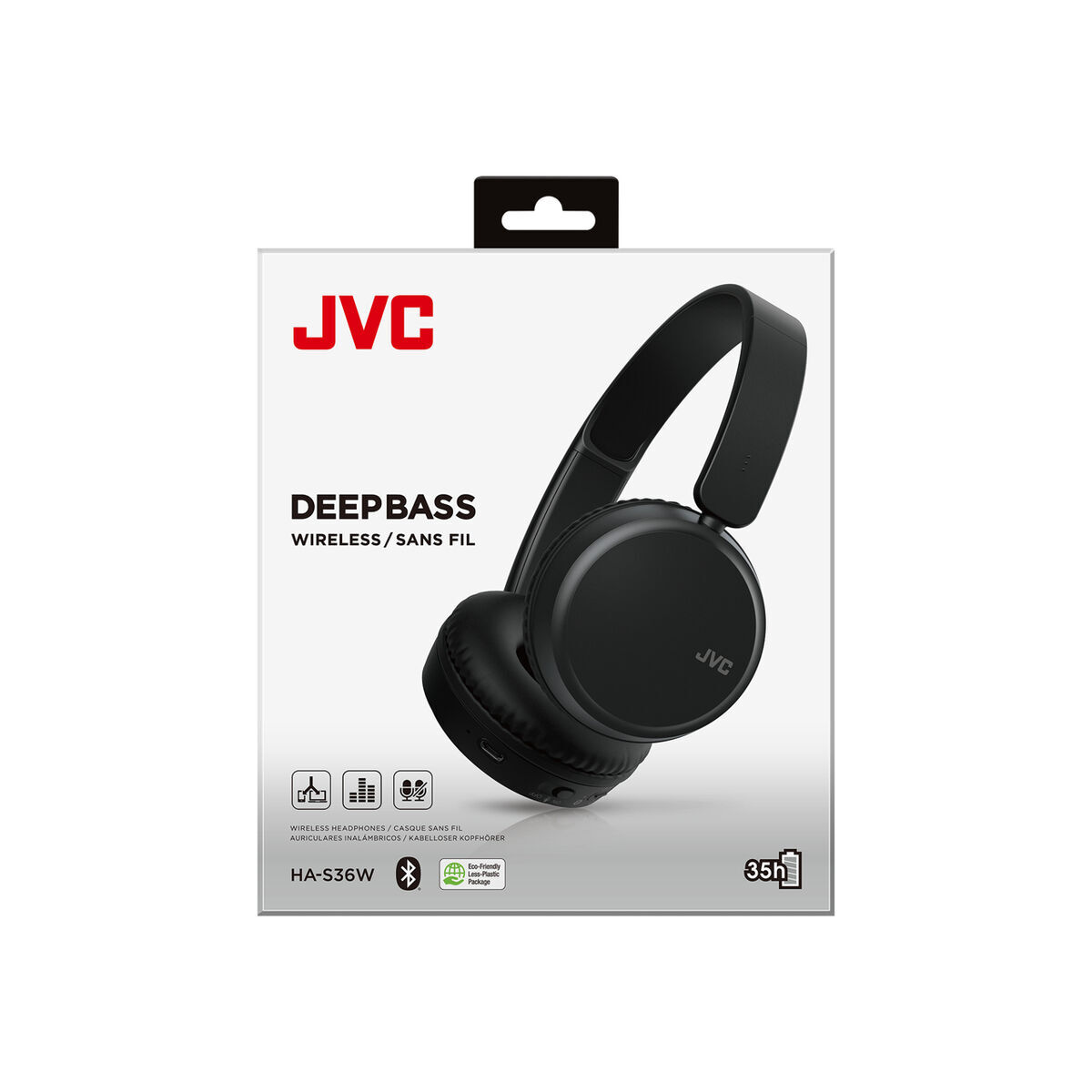 Căști Bluetooth cu Microfon JVC HA-S36W Bluetooth Fără Fir Bluetooth 5.2 Negru