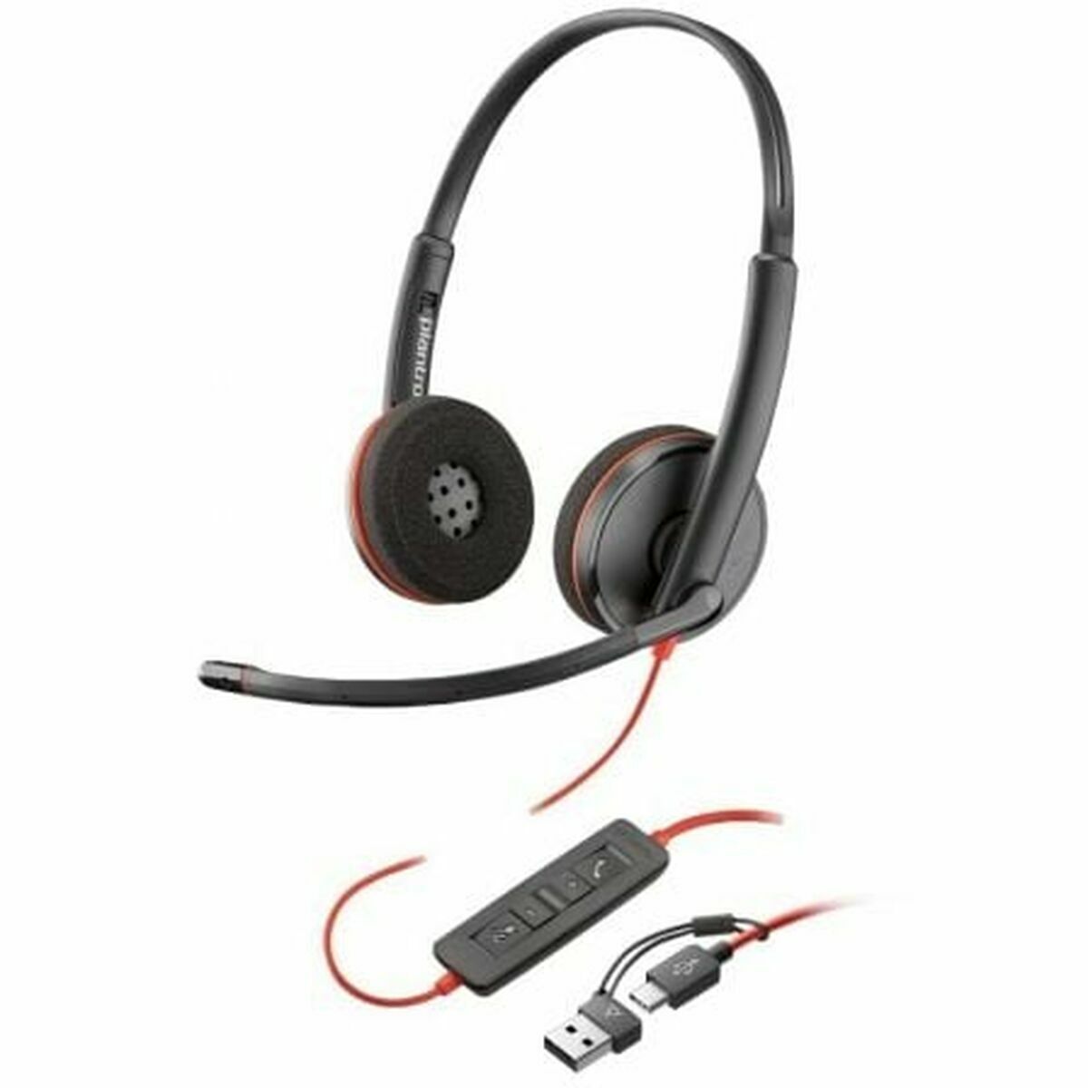 Căști cu Microfon Poly 8X228A6 Negru Roșu