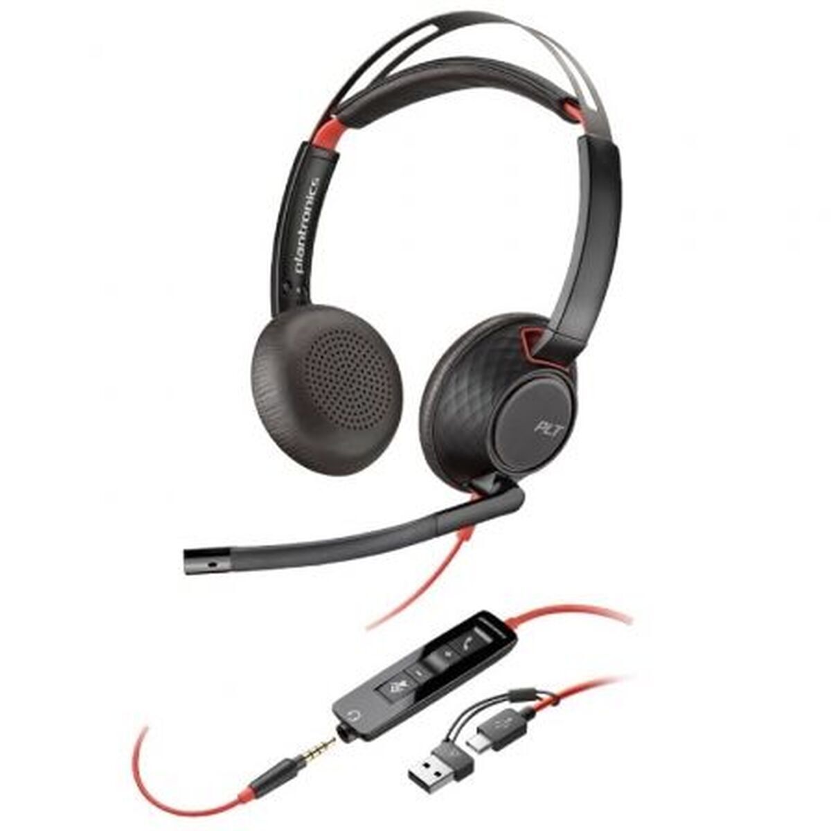Căști cu Microfon Poly Blackwire 5220 Negru