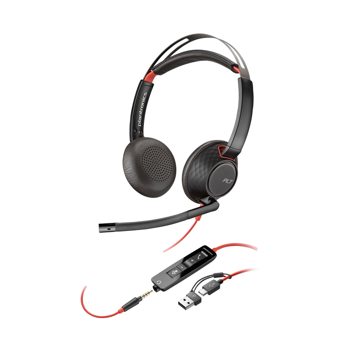 Căști cu Microfon Poly Blackwire 5220 Negru