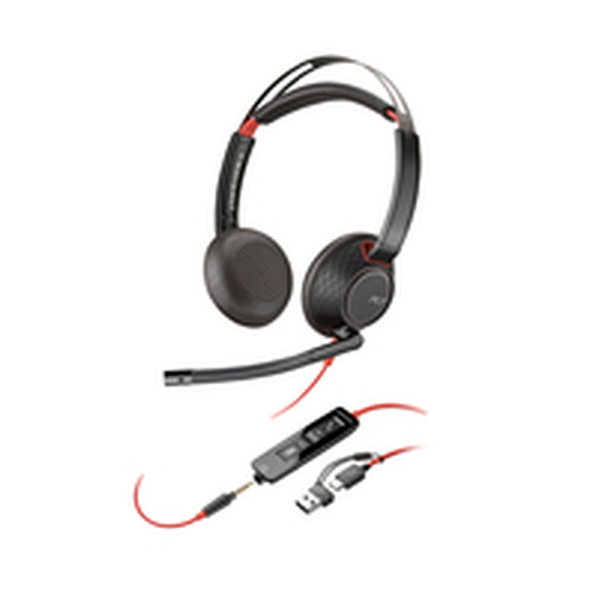 Căști cu Microfon Poly Blackwire 5220 Negru