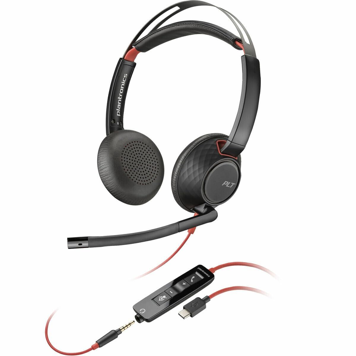 Căști cu Microfon Poly Blackwire 5220 Negru