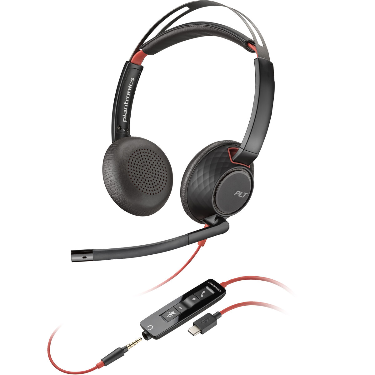 Căști cu Microfon Poly Blackwire 5220 Negru