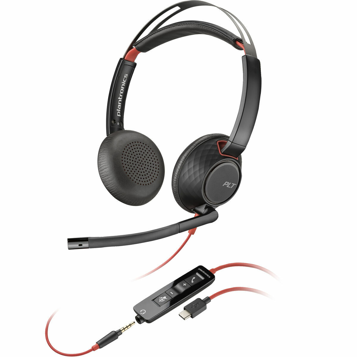 Căști cu Microfon Poly Blackwire 5220 Negru