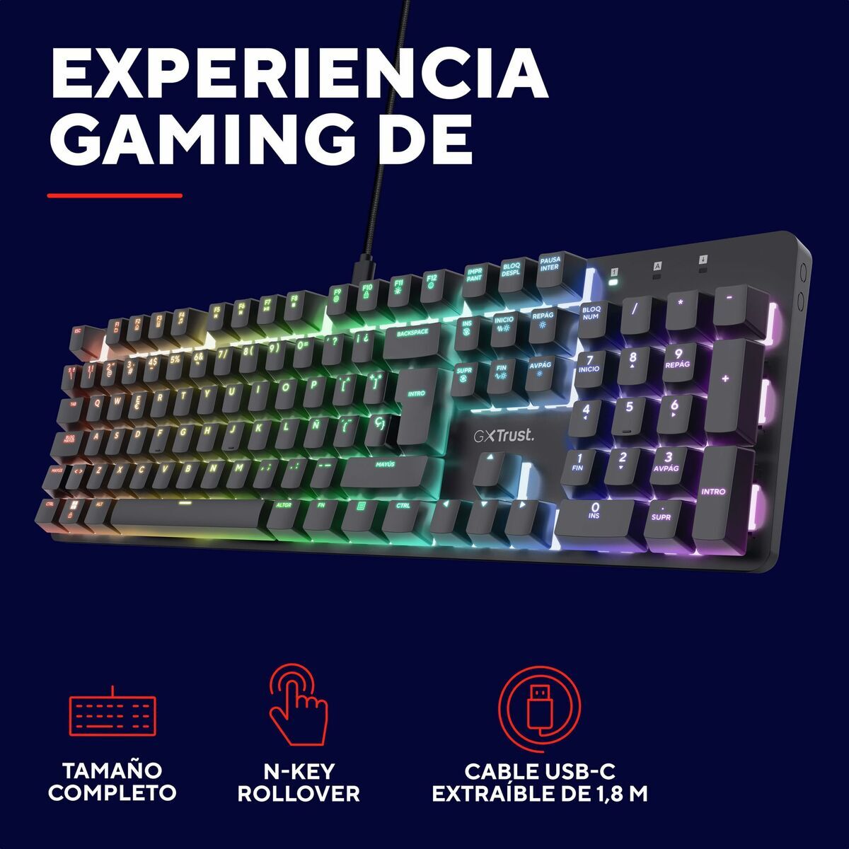 Tastatură Gaming Trust 25682 Negru Qwerty Spaniolă