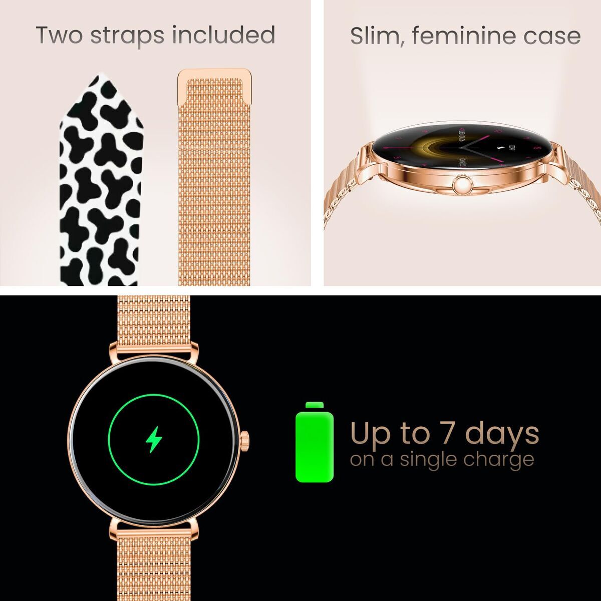 Smartwatch Forever GSM193533 Aur roz 1,43"